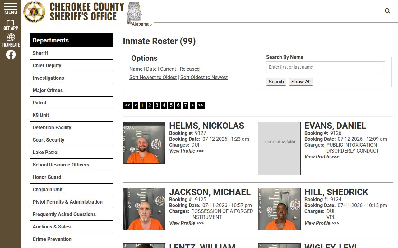 Cherokee County released inmate mugshots current roster photo source